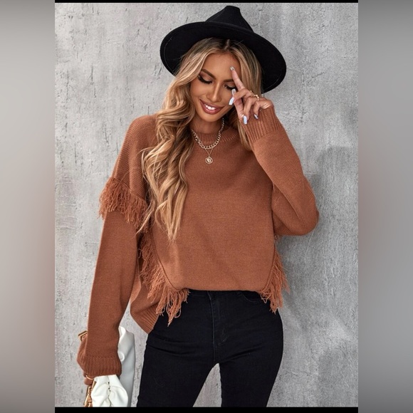 SHEIN Sweaters - Fringe‎ trim sweater